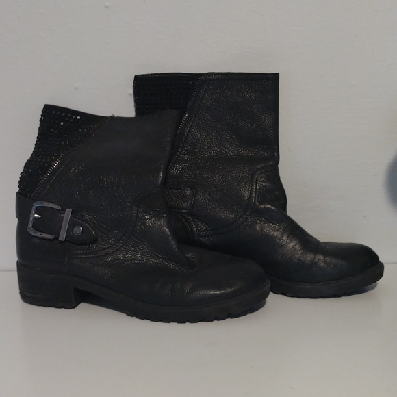 Gianni Bini Shoes - Gianni Bini sparkle boots, size 5.5, leather/fabric upper, black with gem design